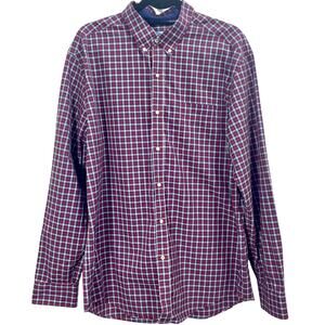 J.McLaughlin Men's Plaid Long Sleeve Button-Up Shirt Size XL 100% Cotton Preppy